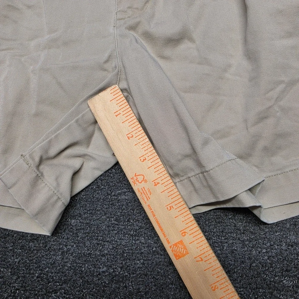 Polo Ralph Lauren Andrew Shorts Khaki Mens 33 Pleated Chino Cotton Tan Preppy